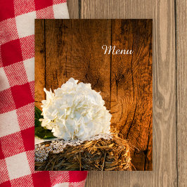 White Hydrangea und Barn Wood Country Wedding Menü