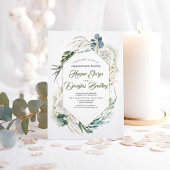 White Hydrangea und Green Engagement Party Einladung