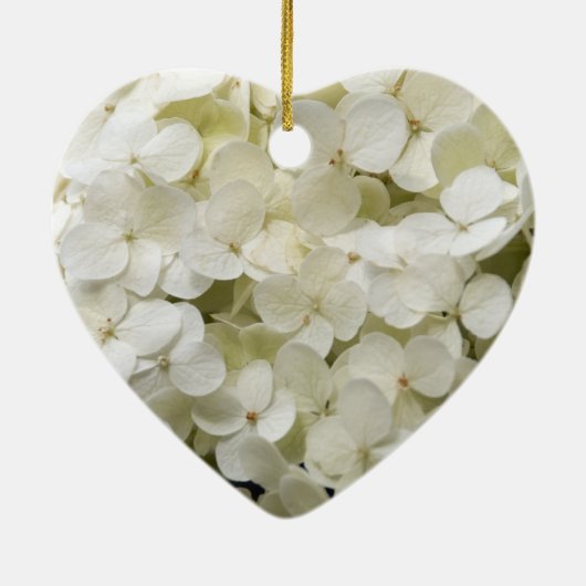 White Hydrangea Verlobung Keramikornament (Hinten)