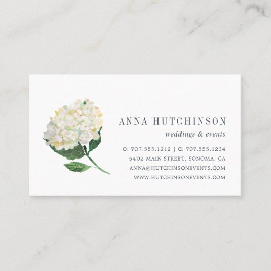 White Hydrangea Visitenkarte (Vorderseite)