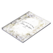 White Hydrangea Wasserfarbe Buchstaben an die Brau Notizblock (Linke Seite)