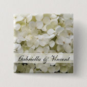 White Hydrangea Wedding Button (Vorderseite)