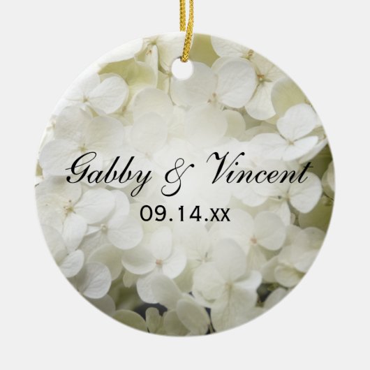 White Hydrangea Wedding Foto Keramikornament (Vorne)