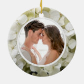 White Hydrangea Wedding Foto Keramikornament (Hinten)