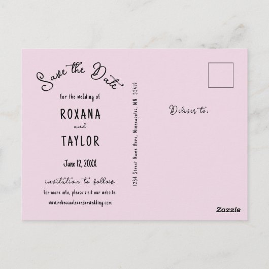 White Hydrangea Wedding Foto Rett Date Postkarte (Rückseite)