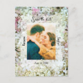 White Hydrangea Wedding Foto Rett Date Postkarte (Vorderseite)