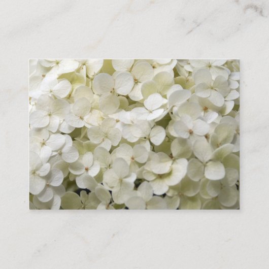 White Hydrangea Wedding Platzkarte (Rückseite)