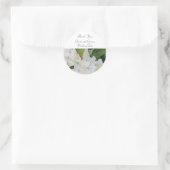 White Hydrangea Wedding Vielen Dank Runder Aufkleber (Tasche)
