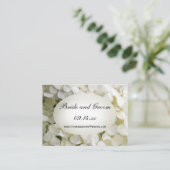 White Hydrangea Wedding Website Card Begleitkarte (Stehend Vorderseite)