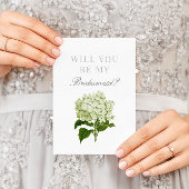 White Hydrangea wirst du meine Bridesmaid sein Postkarte