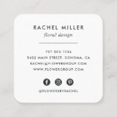 White Hydrangea Wreath Quadratische Visitenkarte (Rückseite)