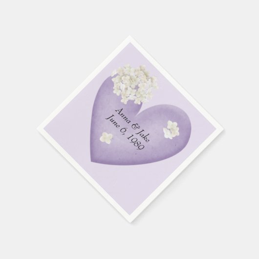 White Hydrangea zum Herzanfang Serviette (Ecke)