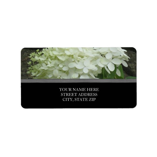 White Hydrangeas Address Labels Adressaufkleber (Vorne)