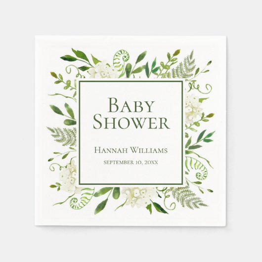 White Hydrangeas Baby Dusche Serviette (Vorderseite)