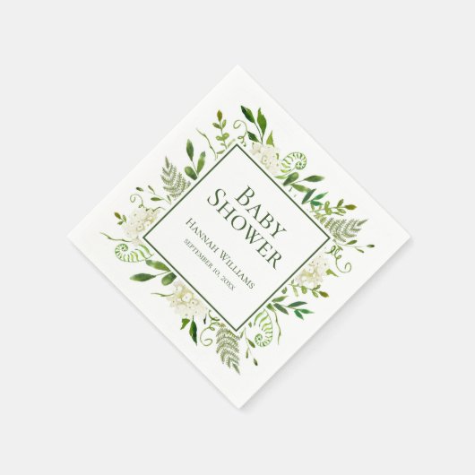 White Hydrangeas Baby Dusche Serviette (Ecke)