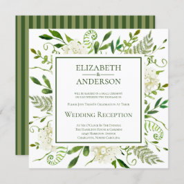 White Hydrangeas Floral Hochzeitsempfang Einladung