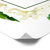 White Hydrangeas Floral Probe Dinner Zeichen Poster (Ecke)