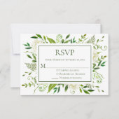 White Hydrangeas Floral Water Wedding RSVP (Vorderseite)