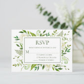 White Hydrangeas Floral Water Wedding RSVP Karte (Stehend Vorderseite)