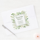 White Hydrangeas Floral Wedding Vielen Dank Quadratischer Aufkleber (Umschlag)