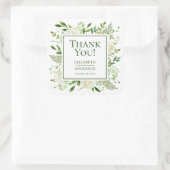 White Hydrangeas Floral Wedding Vielen Dank Quadratischer Aufkleber (Tasche)