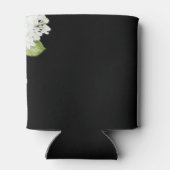 White Hydrangeas Gastgeschenk Hochzeit Black Dosenkühler (Rückseite)