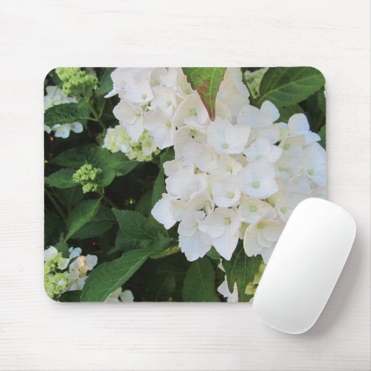 White Hydrangeas Mousepad (Mit Mouse)