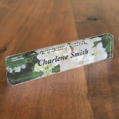 White Hydrangeas Namensplakette (Seite)