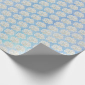 White Hydrangeas On Watercolor Blue  Geschenkpapier (Ecke)