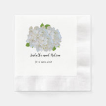 White Hydrangeas Personalisiert Wedding Napkins