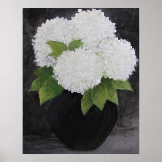 WHITE HYDRANGEAS Print, Value Poster Paper (Matte) (Vorne)