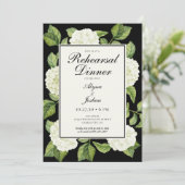 White Hydrangeas QR Code Probe Dinner Einladung (Stehend Vorderseite)