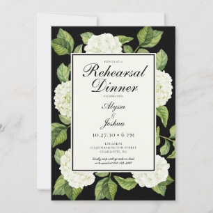 White Hydrangeas QR Code Probe Dinner Einladung