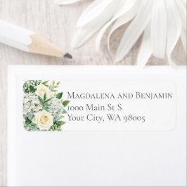 White Hydrangeas Roses Flowers Greenery Wedding