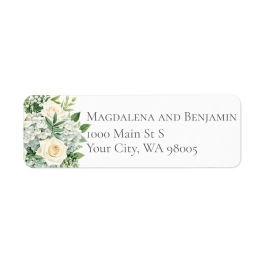 White Hydrangeas Roses Flowers Greenery Wedding (Vorne)