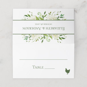 White Hydrangeas Wedding Platzkarte
