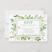White Hydrangeas Wedding RSVP Karte (Vorderseite)