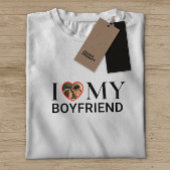 White I Liebe My Boyfriend Foto T - Shirt