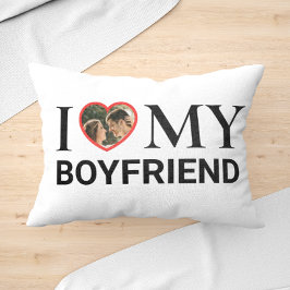 White I Liebe My Boyfriend Your Foto Herzlumbar Lendenkissen