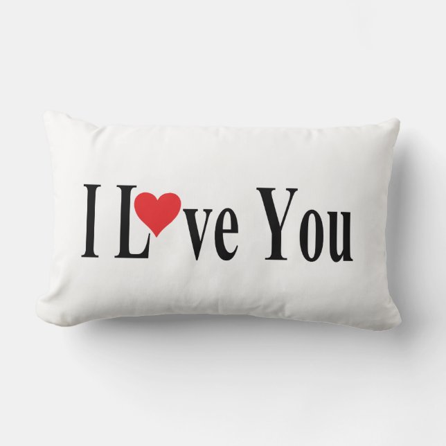 White I Liebe You Lendenkissen (Vorderseite)