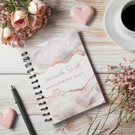 White I Rose Gold Glitter Agate Appointment Book Planer