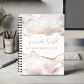 White I Rose Gold Glitter Agate Appointment Book Planer