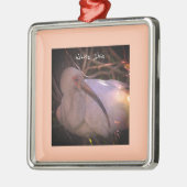 White Ibis Bird Foto Ornament Aus Metall (Links)