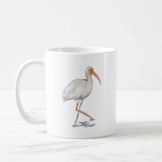White Ibis Coastal Beach Bird Tasse (Links)