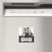 White Ice Lavish Damask Speichern Sie das Date Mag Magnet (In Situ (Geschirrspüler))