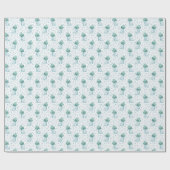 White Ice Skate Blue Snowflakes Geschenkpapier (Flach)