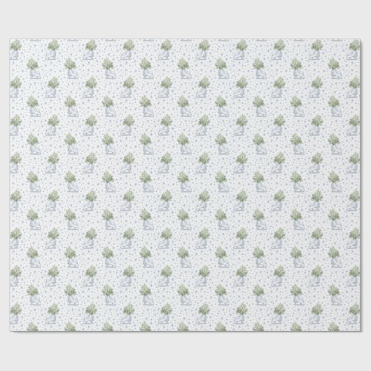 White Ice Skate Blue Snowflakes Geschenkpapier (Flach)