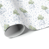 White Ice Skate Blue Snowflakes Geschenkpapier (Rolleneckpunkt)