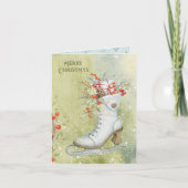 White Ice Skate Weihnachten Karte (Vorderseite)