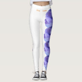 White Illinois Staat Blume Blue Violet Leggings (Vorderseite)